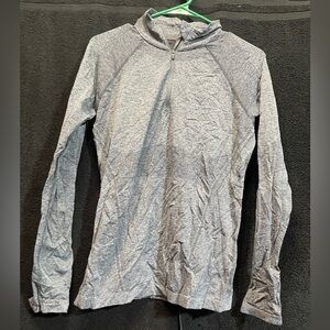 Gray Quarter-Zip Athletic Top